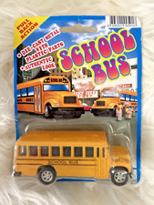 VINTAGE DIE CAST TOY SCHOOL BUS WITH PULL BACK MECHANISM