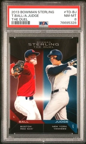 2013 Bowman Sterling The Duel Aaron Judge #TD-BJ PSA 8 - Pop 7, only 35 higher!