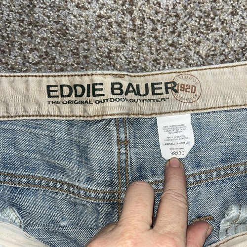 Eddie Bauer Jeans Mens 38x30 (37 X 29) Straight Fit Medium Washed Denim - Picture 4 of 15