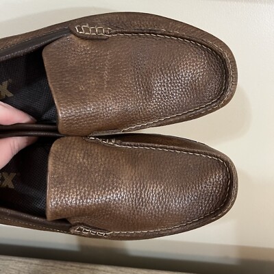 GBX babalu textured Brown leather loafers brown Men’s sz 9 Driving Mocs Slip On GBX babalu textured Brown leather loafers brown Men main image 4