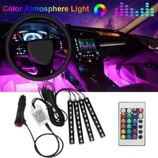 RGB LED Car Interior Floor Decorative Atmosphere Strip Lamp Lights For Acura