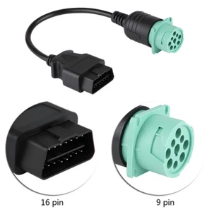 9 Épinglez à 16 Épingle OBD2 Adaptateur de câble de scanner de diagnostic de camion pour moteur Cummins