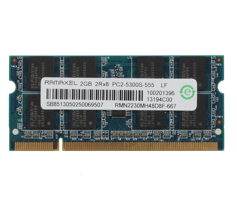Ramaxel 4GB 2X 2GB 2 GB DDR2 667Mhz 2RX8 PC2-5300S 200pin Notebook SODIMM Memory - Image 2 of 4