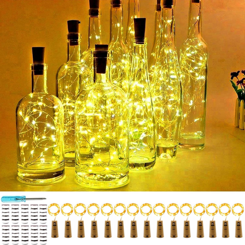15 Pack Wine Bottle Lights with Cork, 20 LED Warm White Mini String Lights - Picture 9 of 12