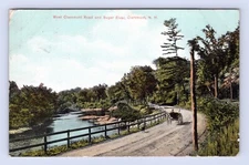 West Claremont Road and Sugar River Claremont NH 1912 DB Postcard Q1