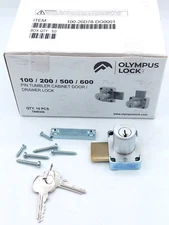 Olympus Lock 100-26D78 Cabinet Door Drawer Lock Pin Tumble Satin Chrome Same Key