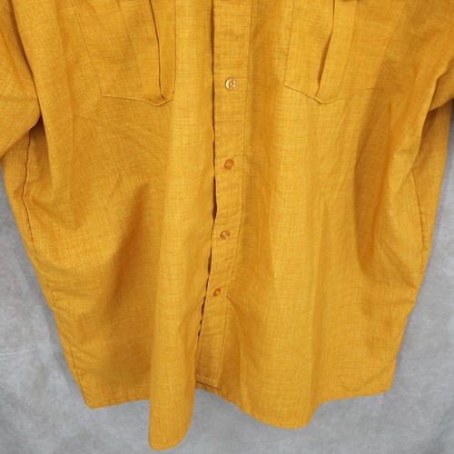 Haband Shirt Mens 2XL Yellow Button Up Short Sleeve Pockets Casual Oversized - Picture 2 of 10