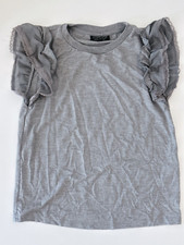 Women Grey Topshop Flare sleeveless Tee T shirt Tops UK6 US2