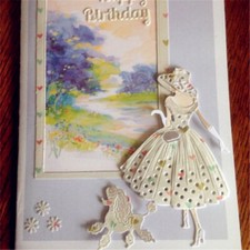 Women Dog DIY Metal Cutting Dies Stencil Scrapbooking Photo Album Embossing Craf