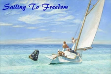 Sailing to Freedom Adventures Sail Ocean Sailboat Vintage Poster Repro FREE S/H