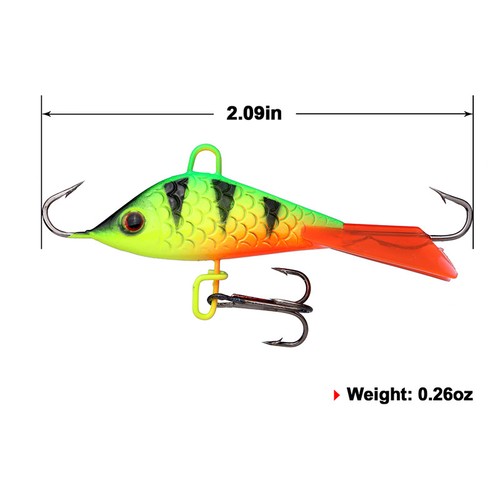 5pcs Winter Ice Jig Lures Minnow Hard Bait Jigging Fishing Lure Trout Bass - Picture 5 of 14