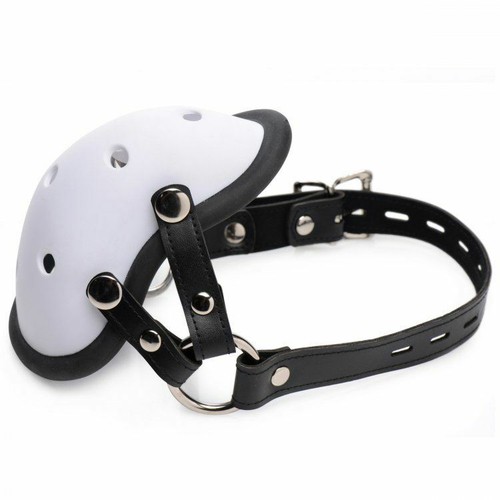 MASTER SERIES FACE MUZZLE MUSK JOCK CUP MASK PUPPY PLAY GAY BLACK FAUX LEATHER - Picture 6 of 6