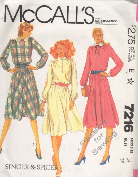 mccalls ladies dress patterns Pattern Sewing Woman Vintage c1980 Sz 14 NEW OP SAPG::ODU04K ~ Color::Black