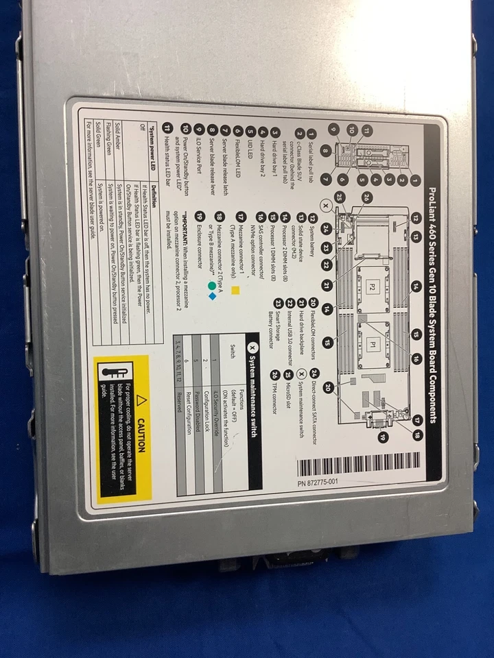 HPE ProLiant BL460c Gen10 10Gb/20Gb FLB CTO Blade Server - 863442-B21 - Image 3 of 4