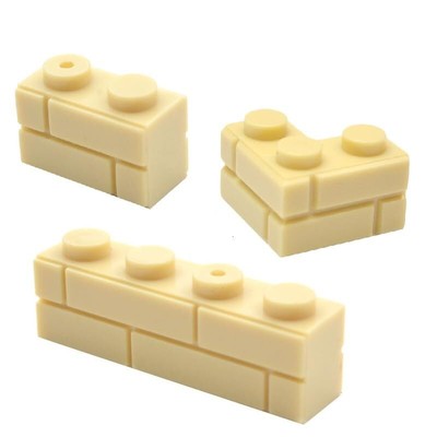 120 Pcs Tan Masonry Profile Bricks Tan Building Wall Bricks Blocks Compatible...