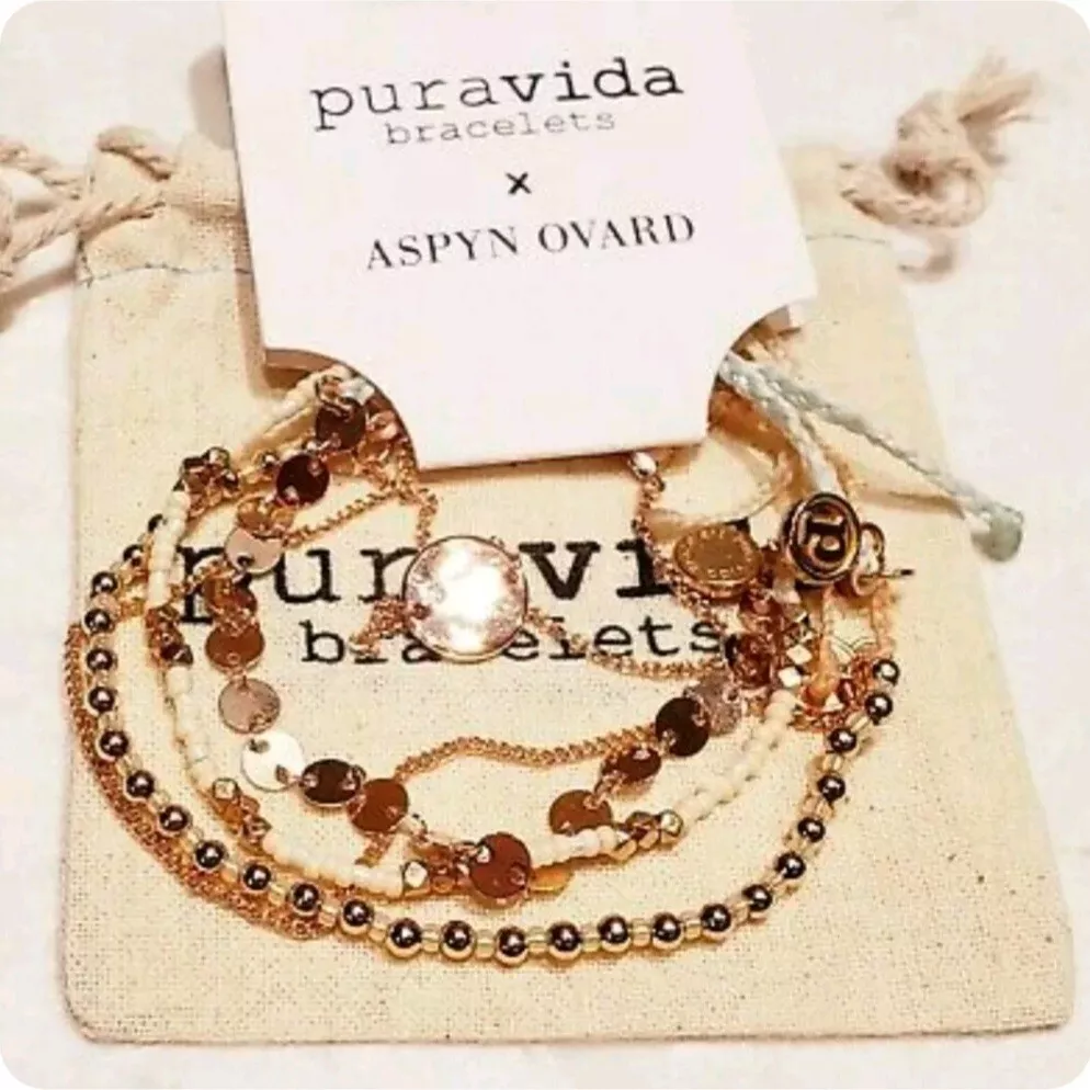 PURA VIDA ASPYN OVARD GOLD RUSH PACK ROSE GOLD SEED BEAD FREE