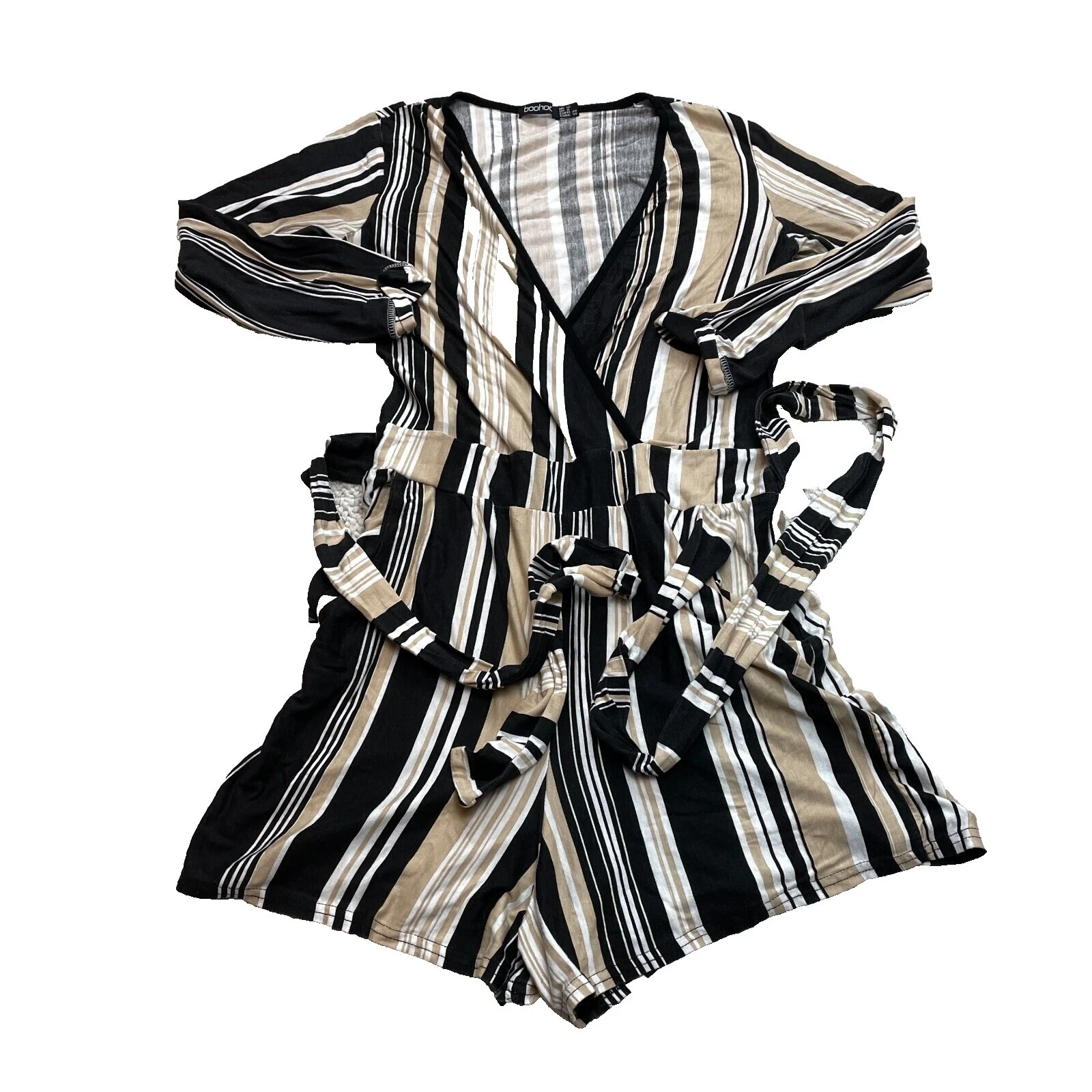 Mono de rayas Boohoo Viscosa y Rompers for Women