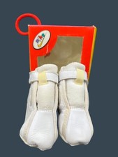 Vintage Nike Baby Swoosh Infant Shoes Size 4 White/Metallic Silver Leather