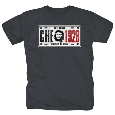 Che 1928 Guevara Guerilla Republic of Cuba Nummernschild T-Shirt S-3XL darkgrey