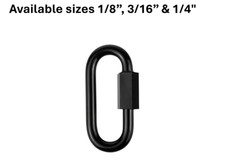 Black Carabiner Quick link Strap Connector Steel Chain Repair Shackle D Shape