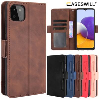 For Boost Mobile Celero 5G Plus Leather Card Holder Wallet Case+Screen Protector