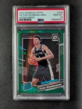 2023-24 Panini Donruss Optic VICTOR WEMBANYAMA Rated RC Hyper Green PSA 10