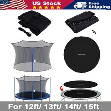 12 13 14 15 FT Trampoline Mat 72 88 96 Rings and Safety Net 4-8 Poles Enclosure