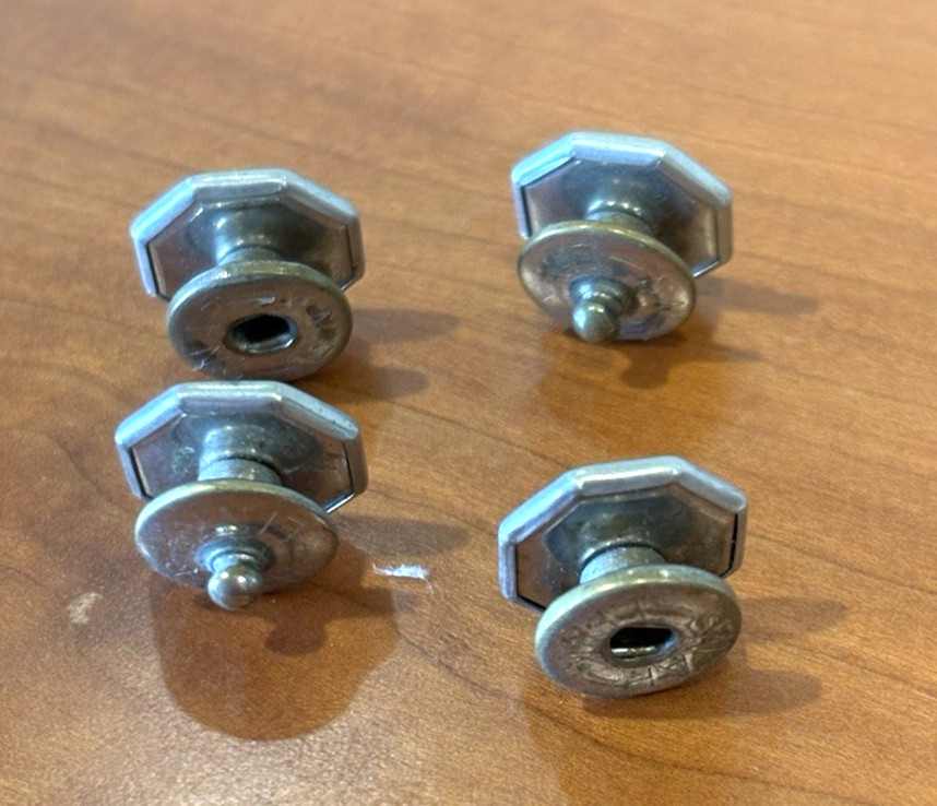 VINTAGE  SNAP LINK HEXAGONAL CUFFLINKS MOP & BLACK - image 3