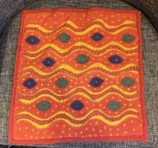 Pillow Case Orange India Tribal Flowers Chakra Patchwork New Cotton Stone Washed