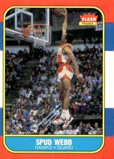 1986-87 Fleer Basketball #120 Spud Webb Rookie Card RC. rookie card picture