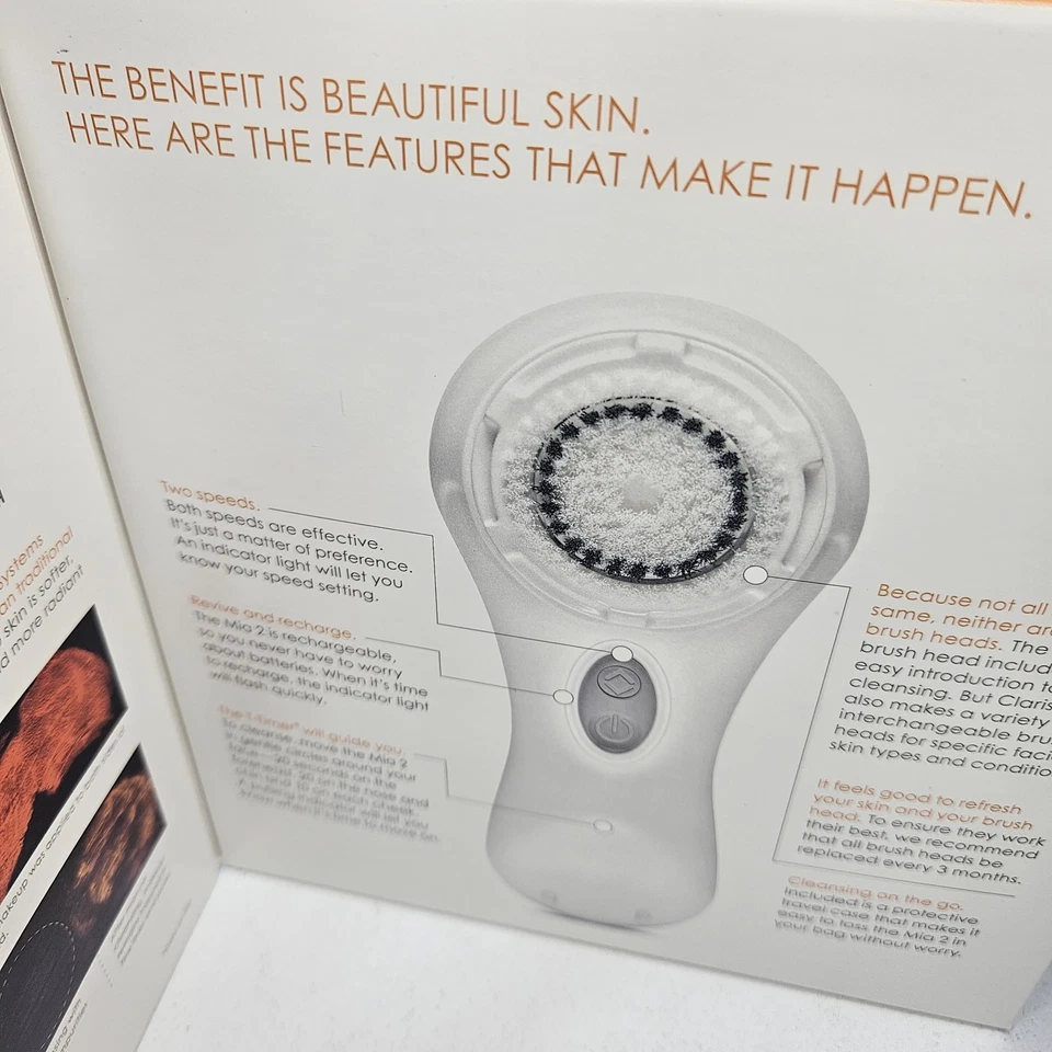 +Nuevo+ Sistema de cepillo de limpieza facial sónico Clarisonic Mia 2 en blanco Foto 2 de 4