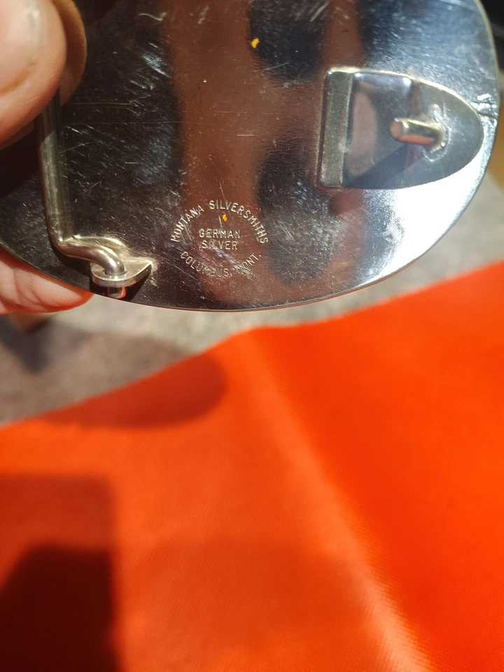 Пряжка западного ремня Montana Silversmiths с гравировкой «Mark» немецкая с серебряной маркировкой - Изображение 4 из 4