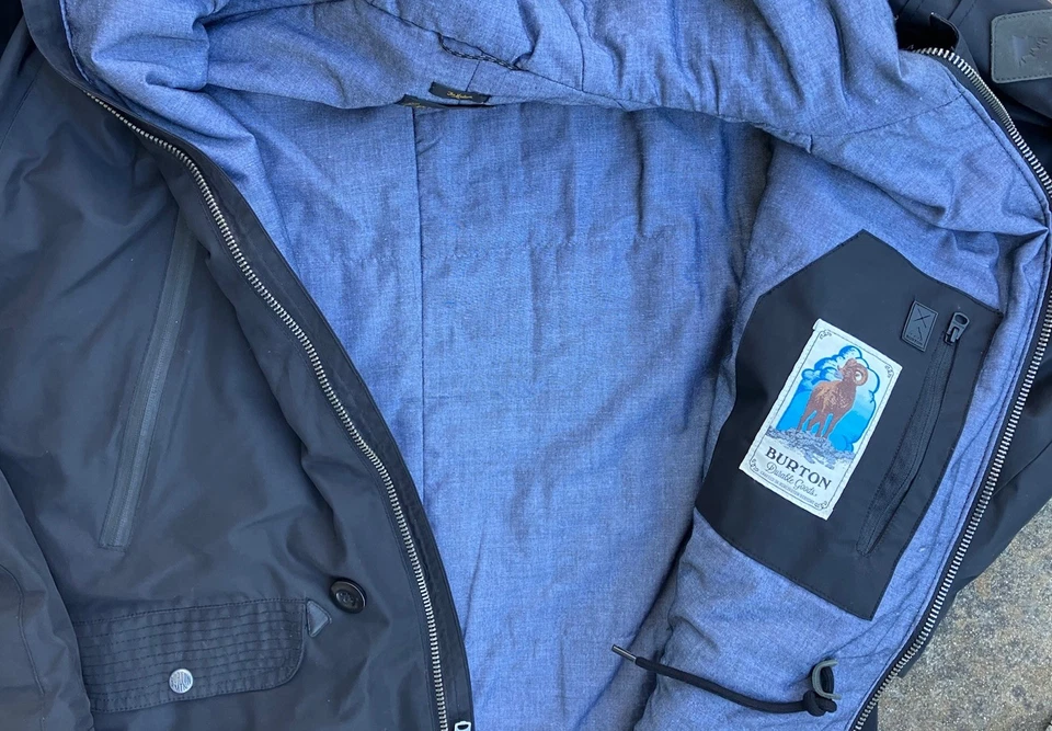 Chaqueta Burton DRYRIDE Negra Impermeable Piel Capucha Snowboard Esquí Chaqueta Para Hombres M Foto 4 de 4