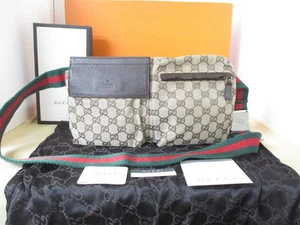 Véritable pochette Gucci GG Campus beige taille utilisée au Japon F/S