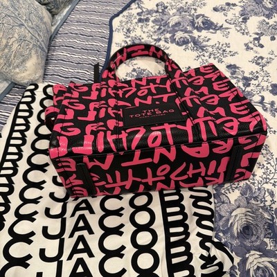 MARC JACOBS × Stephen Sprouse Graffiti Tote Bag Black Pink 40th anniversary Used