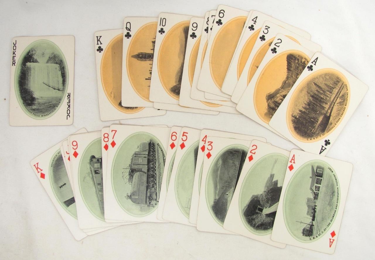 VTG C.M.& St.P.RY Van Noy Souvenir Playing Cards Railway Locomotive Chicago