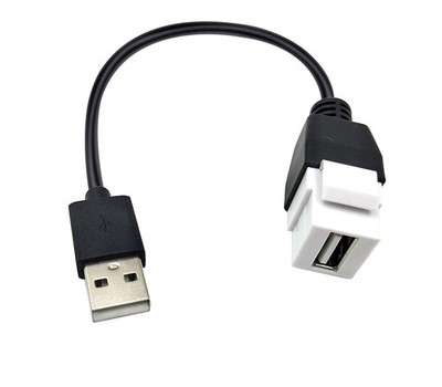 USB 2.0 Keystone Jack Cable A Male to Keystone Female Pigtail 25cm 10inch