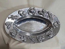 Polished Aluminum Seafood Bowl Lobster Oyster Crab Clam Dish Platter Serving