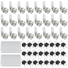 30 Pack Cabinet Locks with Keys 5/8 Cam Locks Keyed Alike Tool Box Mailbox