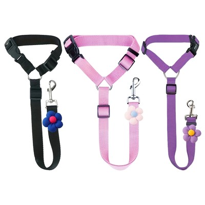 1x Pet Dogs Seat Belt, Car Headrest Adjustable Safety Lead Seatbelt Harness