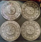 Set Of 4! Vintage Federal Glass Clear "Heritage" 9.25" Diameter Plates Gorgeous!