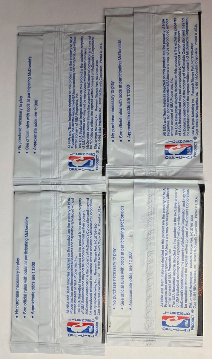 1992 NBA Hoops Limited Edition McDonalds Superstar 4 Sealed Packs