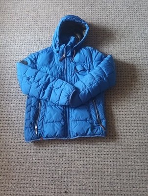 Camel Active Winterjacke Damen Größe 50 Blau Steppjacke mit Kapuze Top Zustand