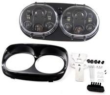 Dual LED Headlight for Motorcycle Road Glide 2004 2005 2006 2007 2008 Black