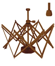 Olikraft Wooden Yarn Swift - Lightweight Reverse Yarn Umbrella (Brown)