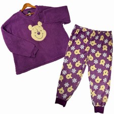 Disney Women's Winnie the Pooh Purple Plush Pajama Set 2 Pc New Size XL