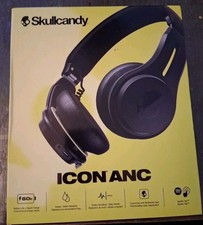 Skullcandy Icon ANC Wireless On-Ear Bluetooth Headphones, 60hr Batt., True Black