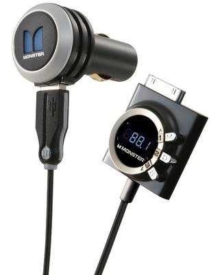 Monster iCar-Play Wireless FM Transmitter AUX KFZ PKW für Apple iPhone 4S 4 iPod