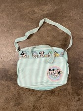 Vintage Mickey Mouse Diaper Bag Striped Blue Has Stains