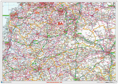 (G62) Map of Bath BA Postcode Sectors, Poster of Bath Postcodes